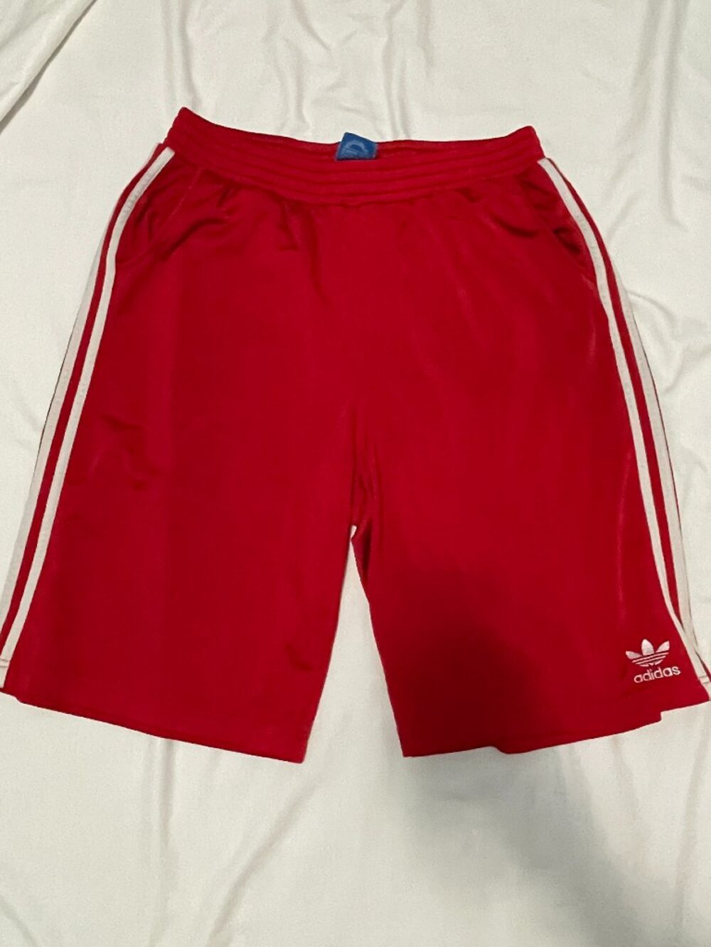 adidas Originals Trefoil Shorts Mens Large Red White Classic 3 Stripes Preowned